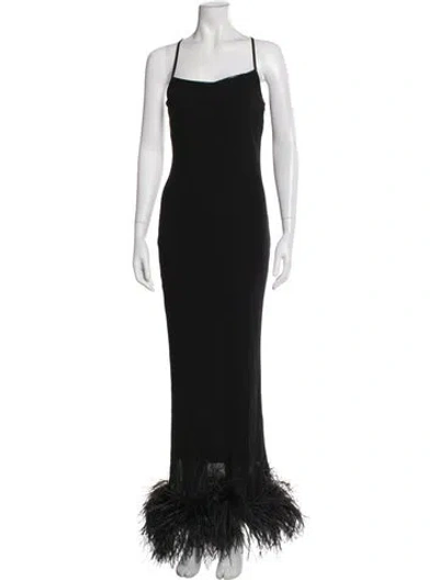 Pre-owned 16arlington Square Neckline Long Dress In Black