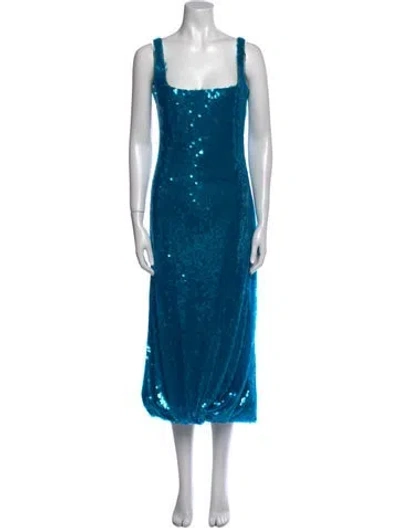 Pre-owned 16arlington Square Neckline Long Dress In Blue