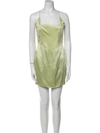 Pre-owned 16arlington Square Neckline Mini Dress In Green
