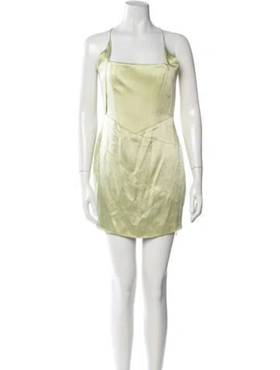 Pre-owned 16arlington Square Neckline Mini Dress In Green