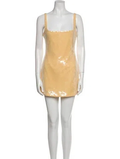 Pre-owned 16arlington Square Neckline Mini Dress In Neutral
