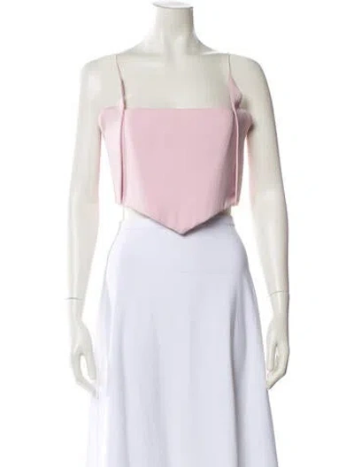 Pre-owned 16arlington Square Neckline Sleeveless Crop Top In Blue
