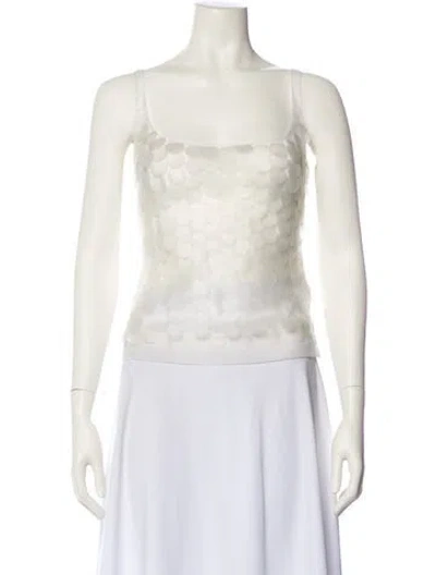 Pre-owned 16arlington Square Neckline Sleeveless Crop Top In Neutral