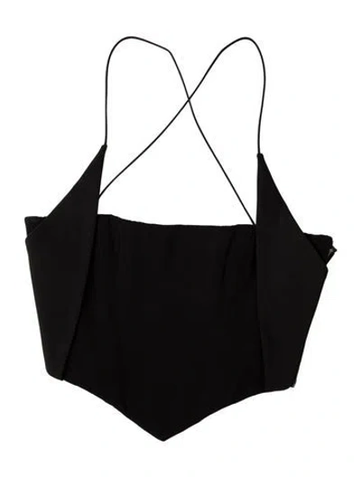 Pre-owned 16arlington Square Neckline Sleeveless Crop Top W/ Tags In Black