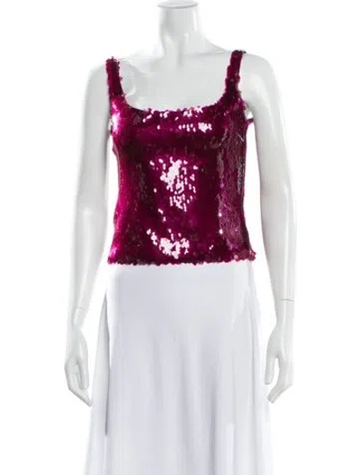 Pre-owned 16arlington Square Neckline Sleeveless Top In Pink