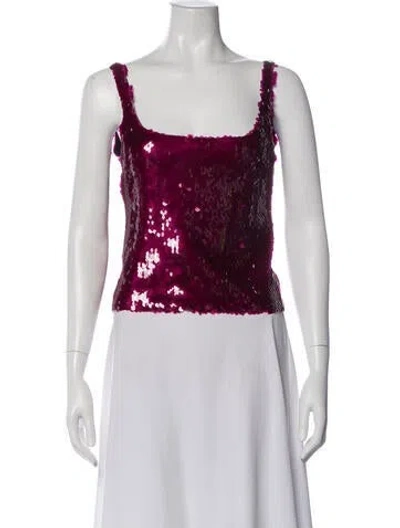 Pre-owned 16arlington Square Neckline Sleeveless Top W/ Tags In Pink