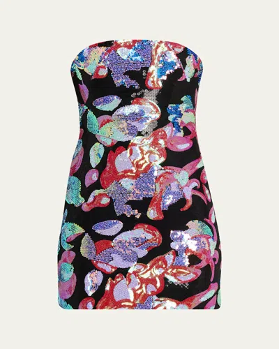 16arlington Stell Sequined Floral Mini Dress In Multi