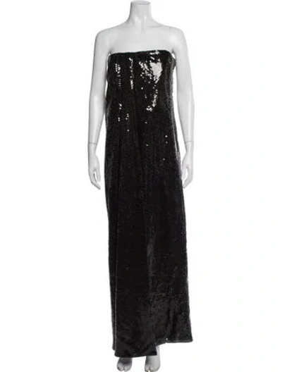 Pre-owned 16arlington Strapless Long Dress In Black