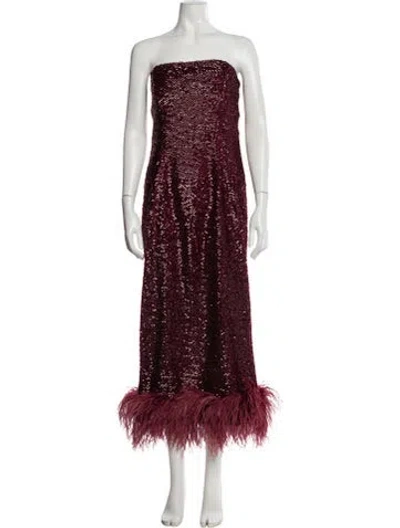 Pre-owned 16arlington Strapless Long Dress In Red