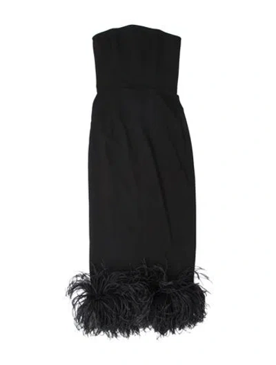 Pre-owned 16arlington Strapless Midi Length Dress In Black