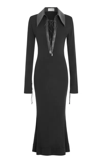 16arlington Talia Lace-up Midi Dress In Multi