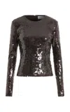 16arlington Tanith Sequined Mesh Top In Brown