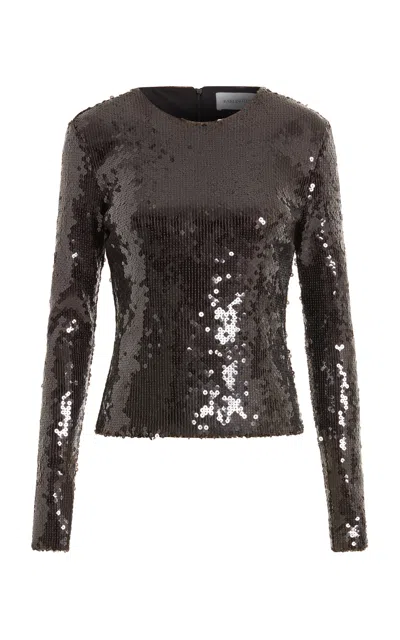 16arlington Tanith Sequined Mesh Top In Brown