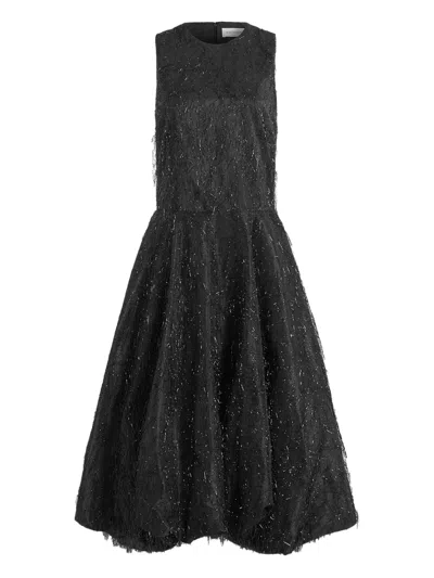 16arlington Fringe-trimmed Midi Dress In Black