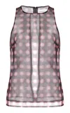 16arlington Tari Printed Organza Top In Red