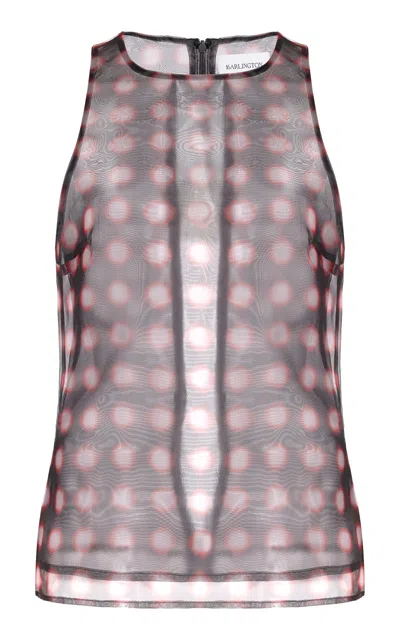 16arlington Tari Printed Organza Top In Red