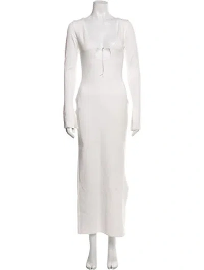 Pre-owned 16arlington Tie Neck Long Dress In Neutrals