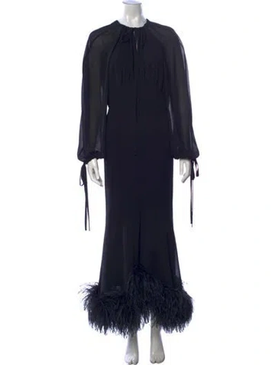 Pre-owned 16arlington Tie Neck Long Dress W/ Tags In Blue