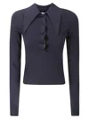 16arlington Top With Pointed Collar In Blue