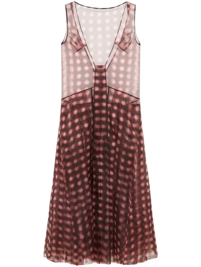16arlington Translucent-design Dress In Red