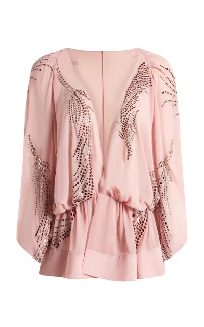 16arlington Tula Embellished Georgette Top In Pink