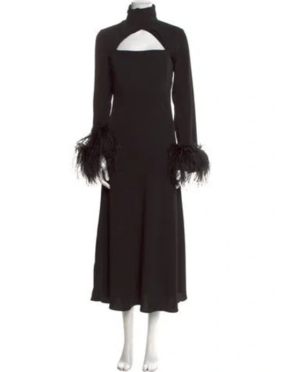 Pre-owned 16arlington Turtleneck Long Dress In Black