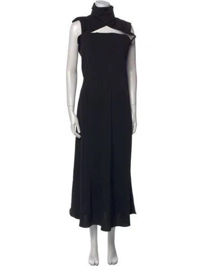 Pre-owned 16arlington Turtleneck Long Dress In Black