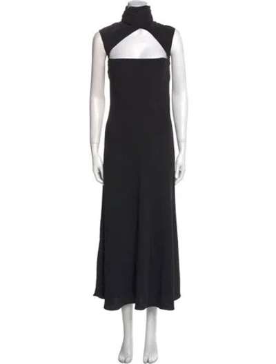 Pre-owned 16arlington Turtleneck Long Dress In Black