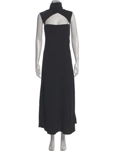 Pre-owned 16arlington Turtleneck Long Dress In Black