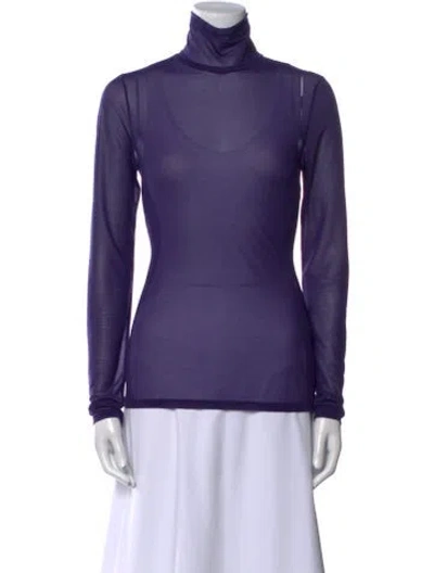 Pre-owned 16arlington Turtleneck Long Sleeve Top In Purple