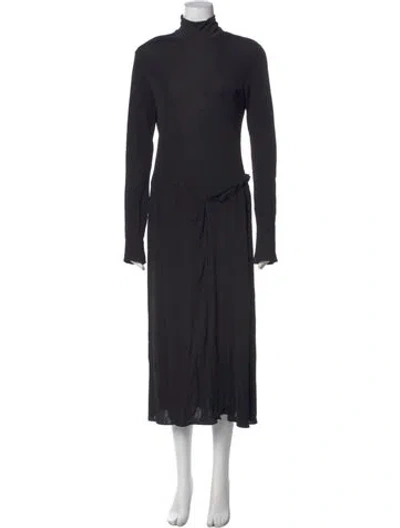 Pre-owned 16arlington Turtleneck Midi Length Dress In Black