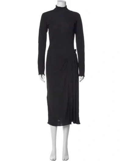 Pre-owned 16arlington Turtleneck Midi Length Dress W/ Tags In Black