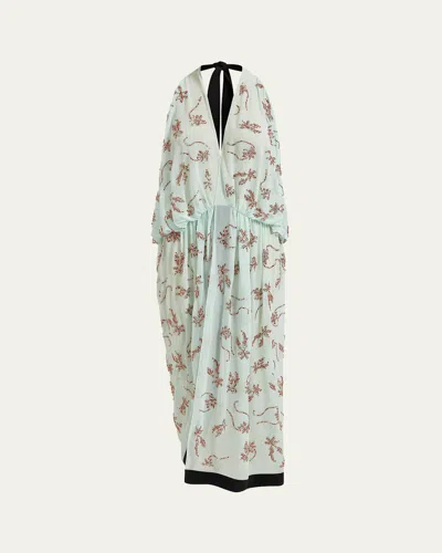 16arlington Vana Embellished Chiffon Midi Dress In Blue