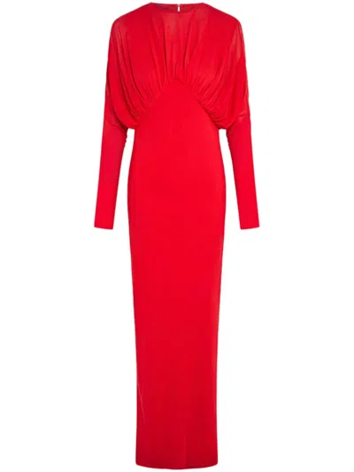 16arlington 16 Arlington Vernest Draped Jersey Gown In Red