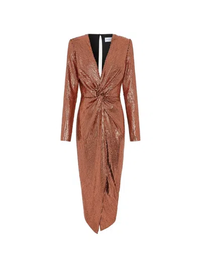 16arlington Vesta Sequin-embellished Midi Dress In Brown