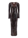 16arlington Solaria Sequin Midi Dress In Brown
