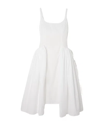16arlington Vezile Pleated Cotton-poplin Midi Dress In White