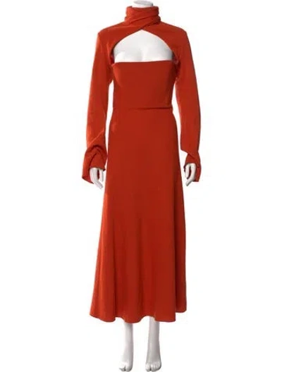 Pre-owned 16arlington Virgin Wool Long Dress In Orange