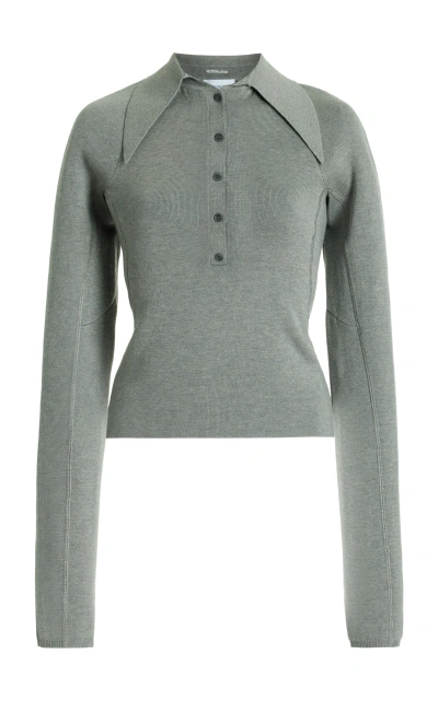 16arlington Vitara Knit Polo Top In Grey
