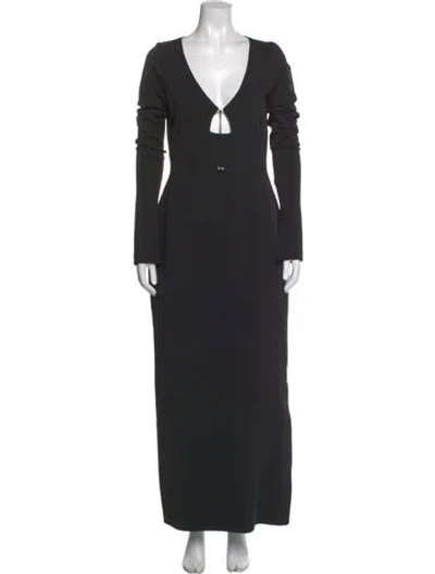 Pre-owned 16arlington V-neck Long Dress In Black