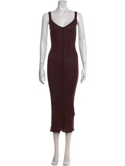 Pre-owned 16arlington V-neck Long Dress W/ Tags In Brown