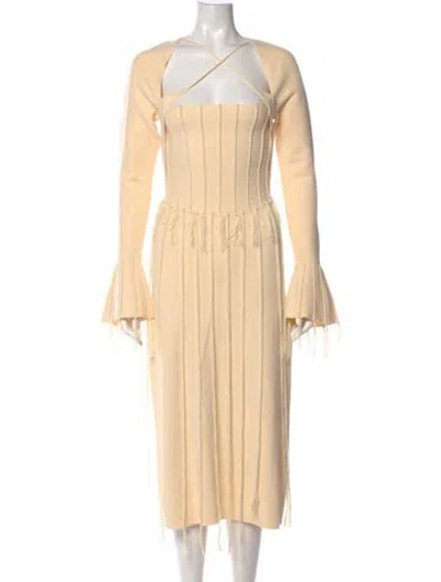 Pre-owned 16arlington V-neck Long Dress W/ Tags In Neutral