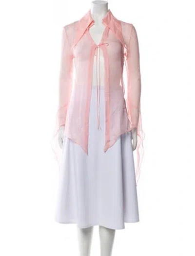 Pre-owned 16arlington V-neck Long Sleeve Blouse In Pink