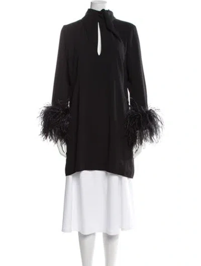 Pre-owned 16arlington V-neck Long Sleeve Tunic In Black