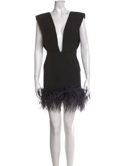 Pre-owned 16arlington V-neck Mini Dress In Black