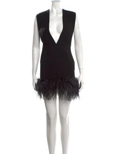 Pre-owned 16arlington V-neck Mini Dress In Black
