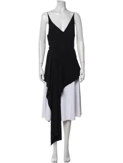 Pre-owned 16arlington V-neck Sleeveless Top In Black