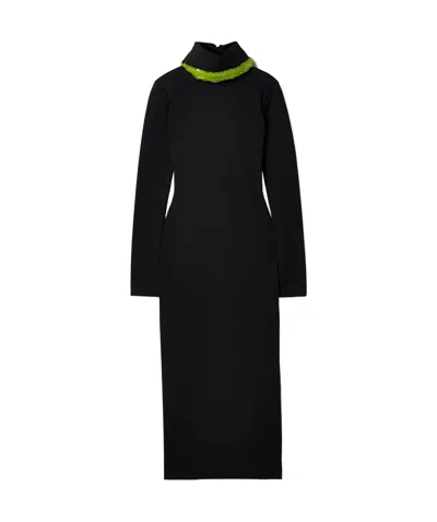 16arlington Weir Sequin-embellished Cady Turtleneck Midi Dress In Black