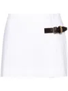 16ARLINGTON WHITE SIDE-BUCKLE ORGANIC COTTON MINISKIRT