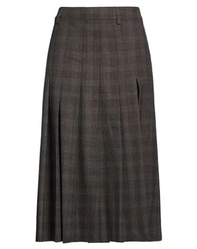 16arlington Woman Midi Skirt Charcoal Size 2 Virgin Wool, Elastane In Black